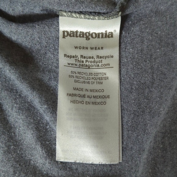 Patagonia Long Sleeve Responsibili-Tee Grey Fitz Roy Trout Graphic Mens Medium - Picture 6 of 8